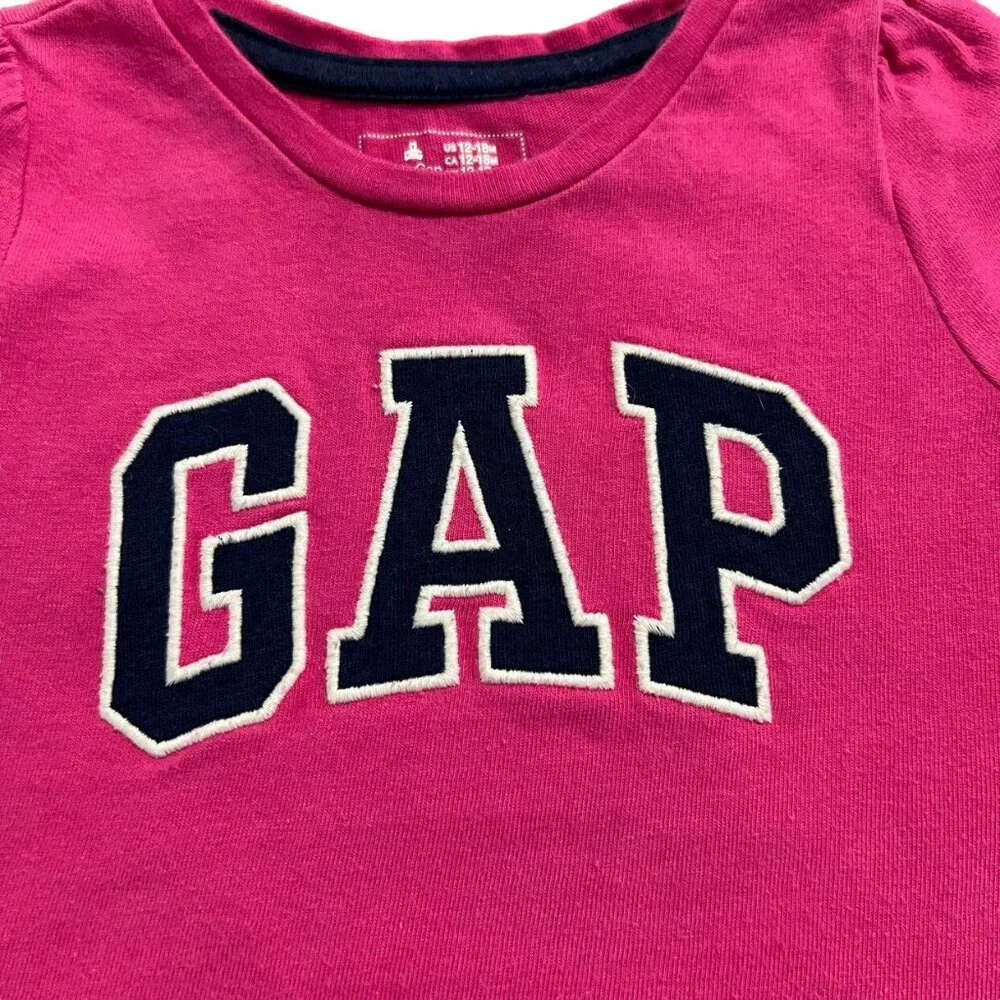 Baby Gap 12-18m Pink Appliqué Logo Shirt